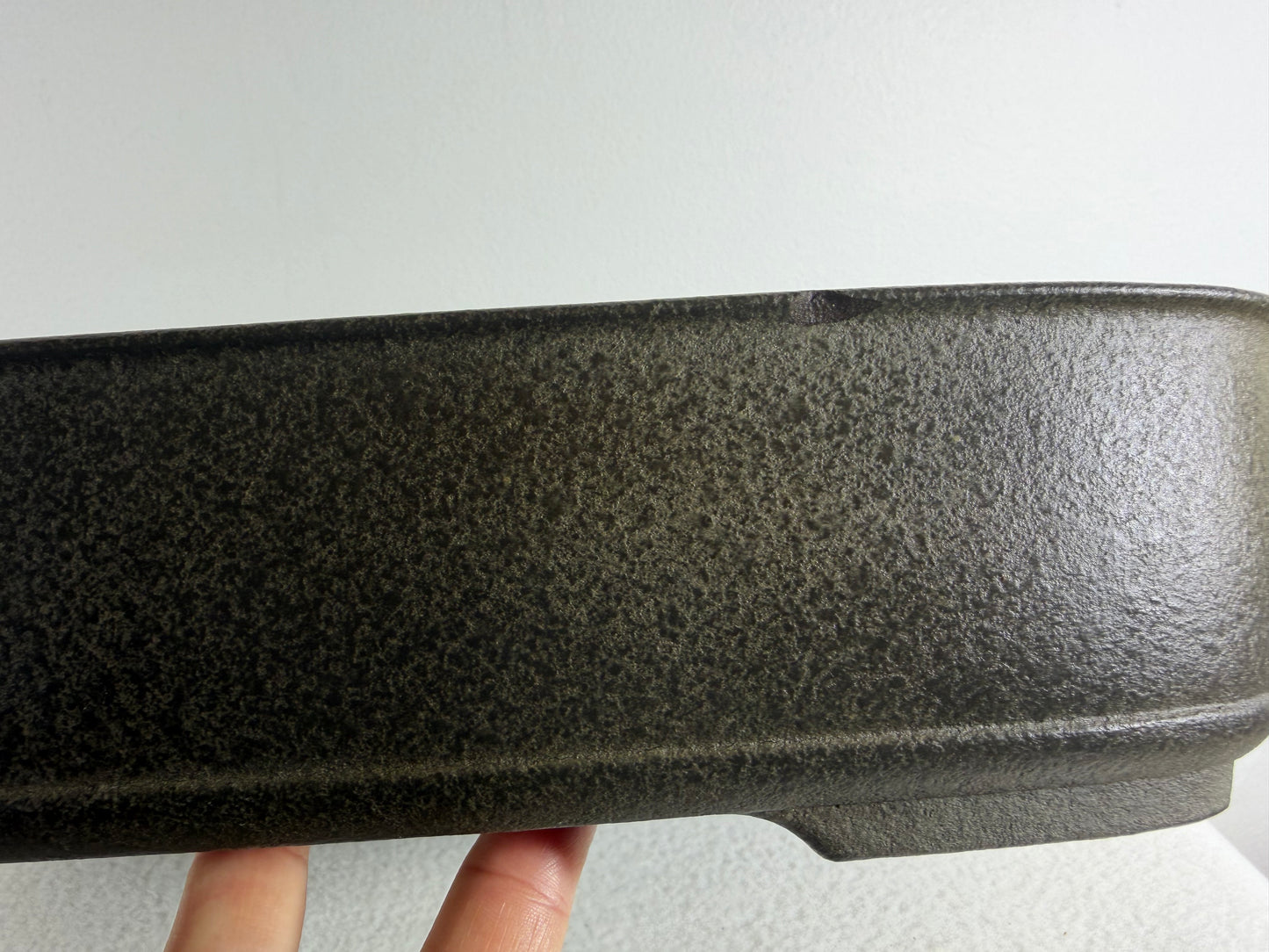 Preowned Vintage Japanese Tokoname Unglazed Rectangular Bonsai Pot Aiba Koyo - 12.5” By 10”