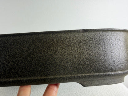 Preowned Vintage Japanese Tokoname Unglazed Rectangular Bonsai Pot Aiba Koyo - 12.5” By 10”