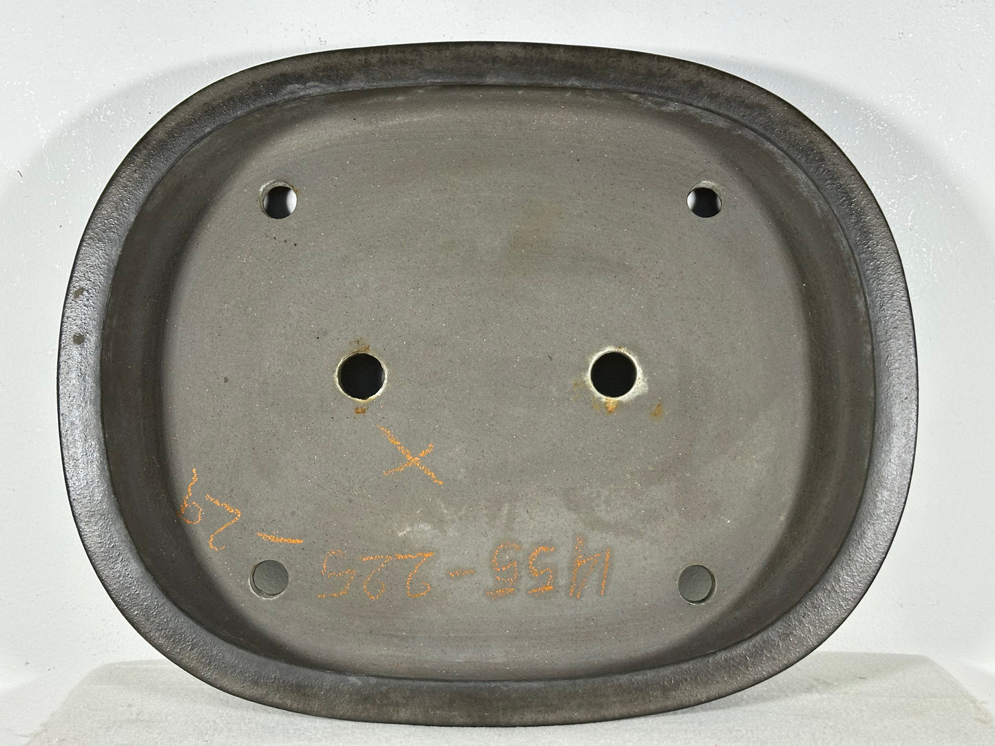 Preowned Japanese Tokoname Unglazed Oval Bonsai Pot Seizan - 14.75” By 11.75”