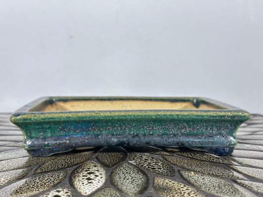 Preowned Japanese Tokoname Rectangular Bonsai Pot Aiba Koyo - 6.75” By 5 1/8”