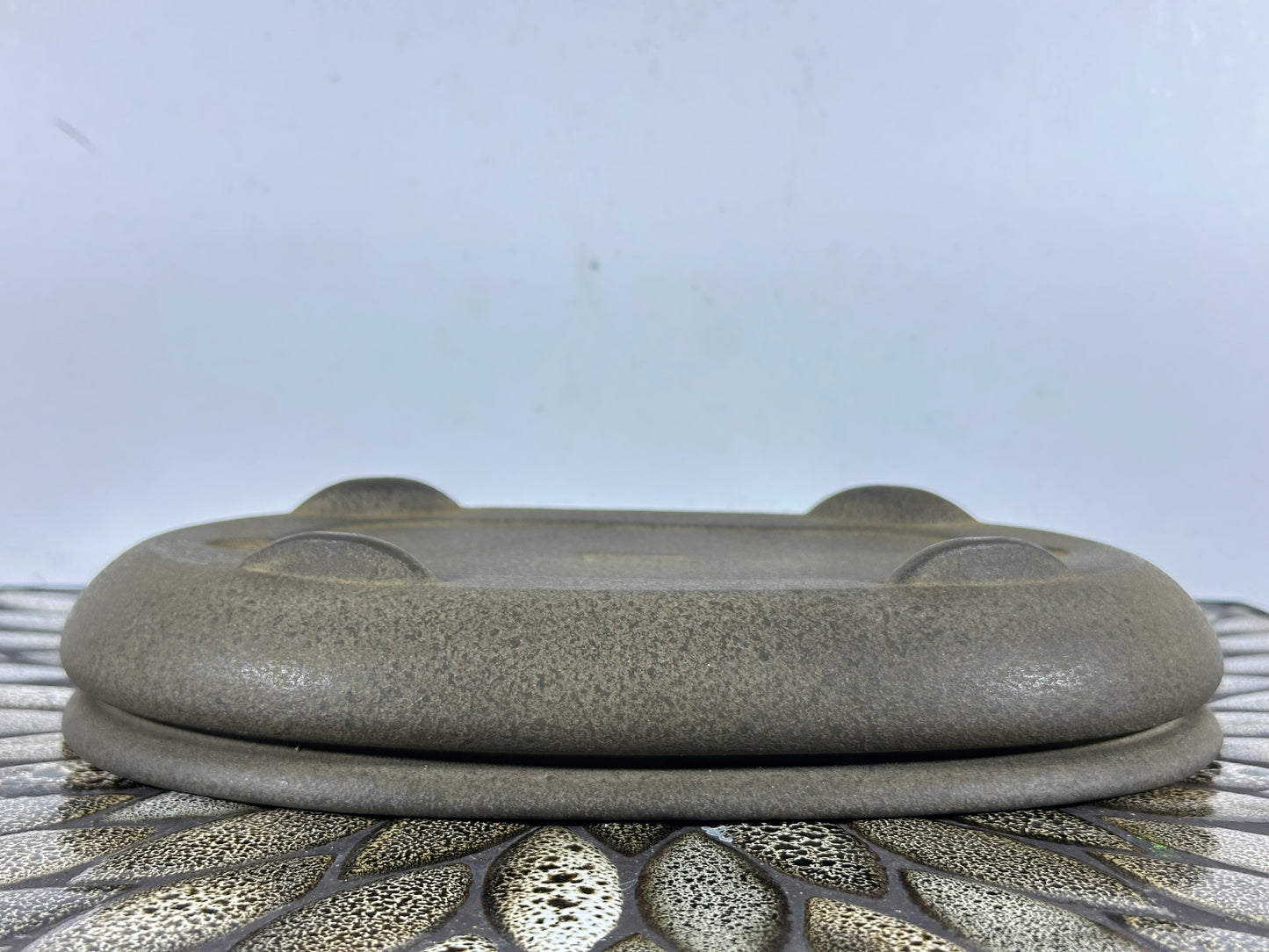 Preowned Vintage Japanese Tokoname Unglazed Bag Style Bonsai Pot Yamaaki - 10” By 6.5”