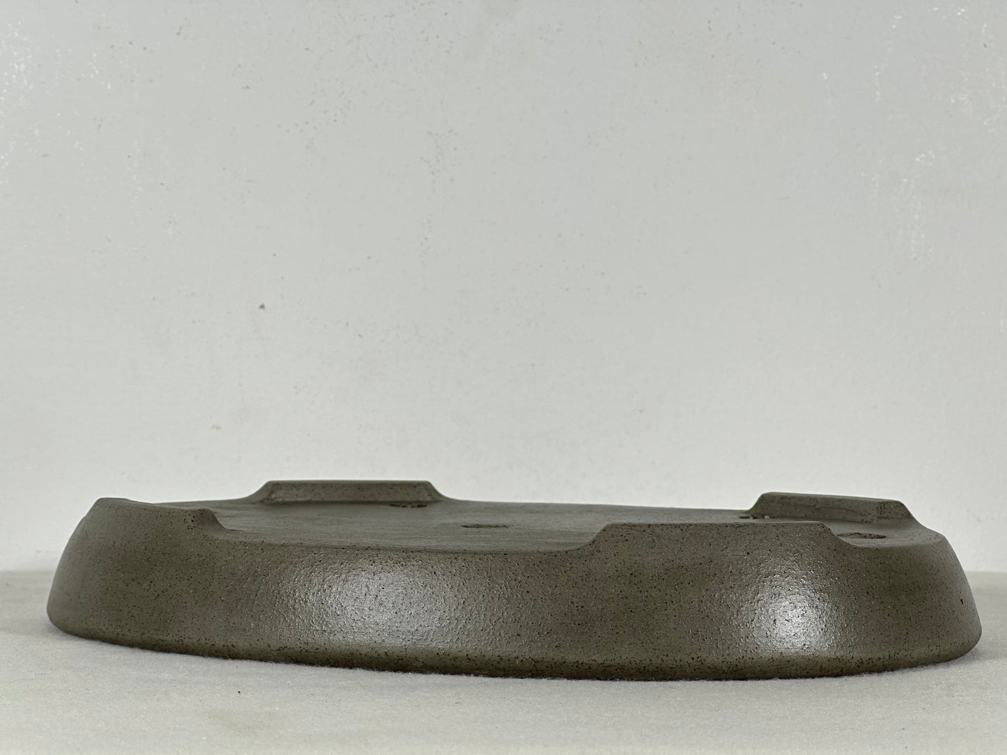 Preowned Japanese Tokoname Unglazed Oval Shallow Bonsai Pot Seizan - 11.5” By 8.25”