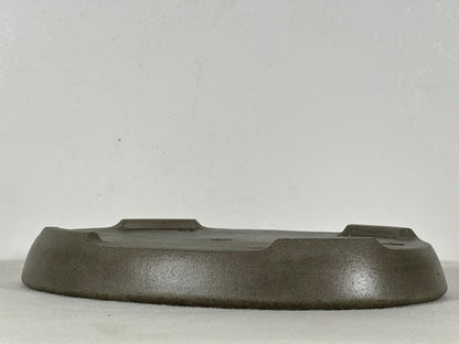 Preowned Japanese Tokoname Unglazed Oval Shallow Bonsai Pot Seizan - 11.5” By 8.25”