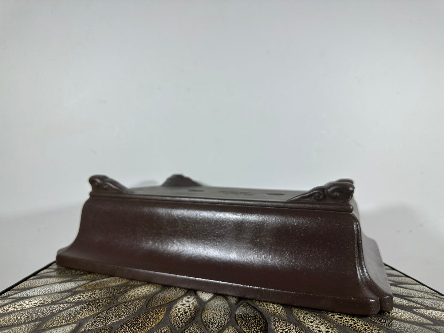 Preowned Japanese Tokoname Unglazed Rectangular Bonsai Pot Yamaaki - 14.5” By 11”