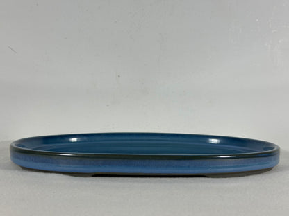 New Japanese Glazed Suiban for Suiseki Bonsai Harumatsu - 11 3/8” By 8”
