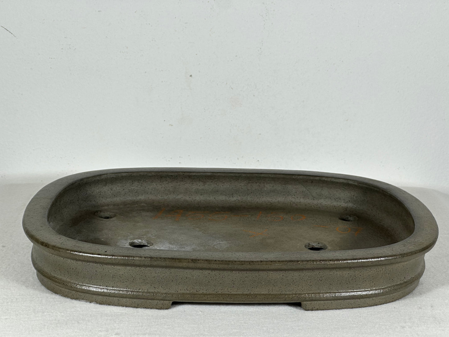 Preowned Japanese Tokoname Unglazed Rectangular Shallow Bonsai Pot Seizan - 12.25” By 9”