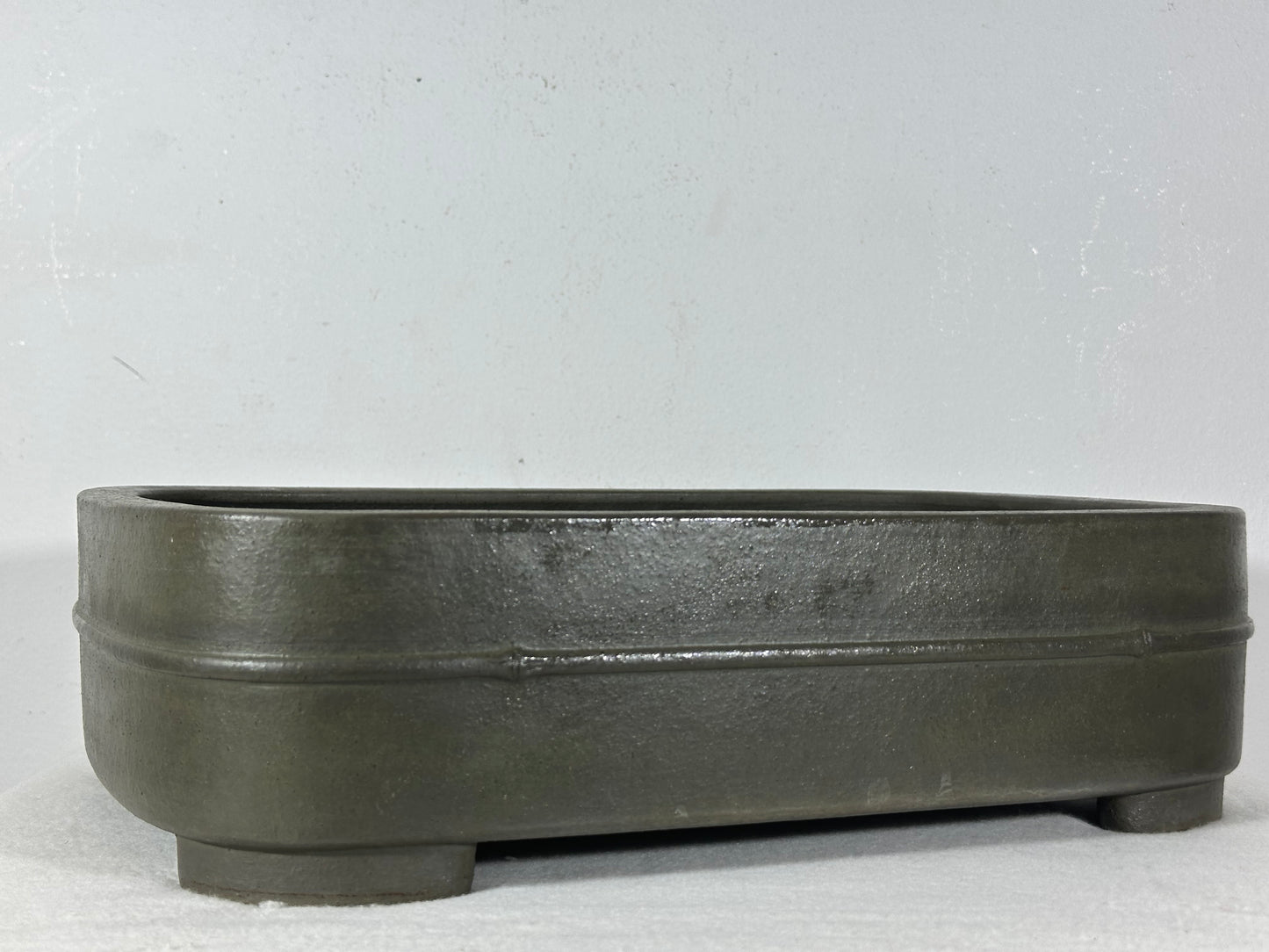 Preowned Japanese Tokoname Unglazed Rectangular Bonsai Pot Seizan - 13.75” By 9.75”