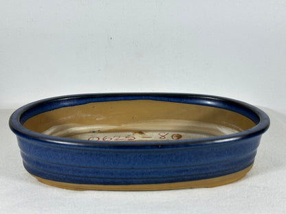 Preowned Japanese Tokoname Glazed Oval Bonsai Pot - 10.5” By 7”
