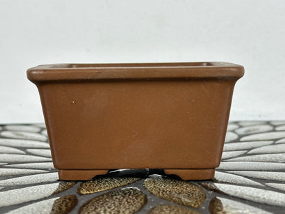 Preowned Japanese Tokoname Unglazed Square Bonsai Pot Buzan - 3.75” By 2”