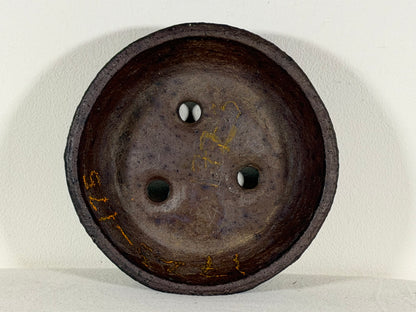 Preowned Japanese Tokoname Unglazed Nanban Style Bonsai Pot Matsushita - 8” By 2.25”