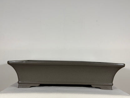 Preowned Japanese Tokoname Unglazed Rectangular Bonsai Pot Gyouzan Nakano - 16.5” x 12” x 4”