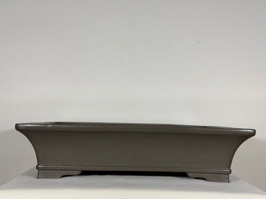 Preowned Japanese Tokoname Unglazed Rectangular Bonsai Pot Gyouzan Nakano - 16.5” x 12” x 4”