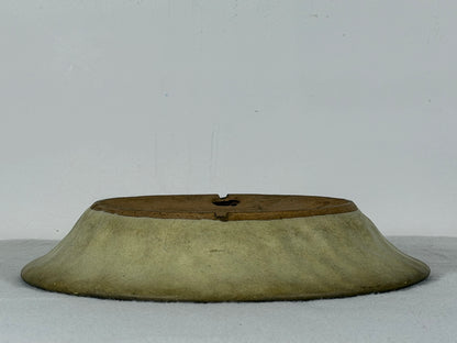 Preowned Japanese Tokoname Glazed Nanban Style Bonsai Pot Yamafusa - 8.75” By 1.5”