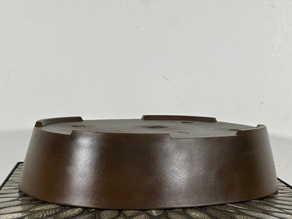 Preowned Japanese Tokoname Unglazed Oval Bonsai Pot Sankyu - 14 3/8” By 11”