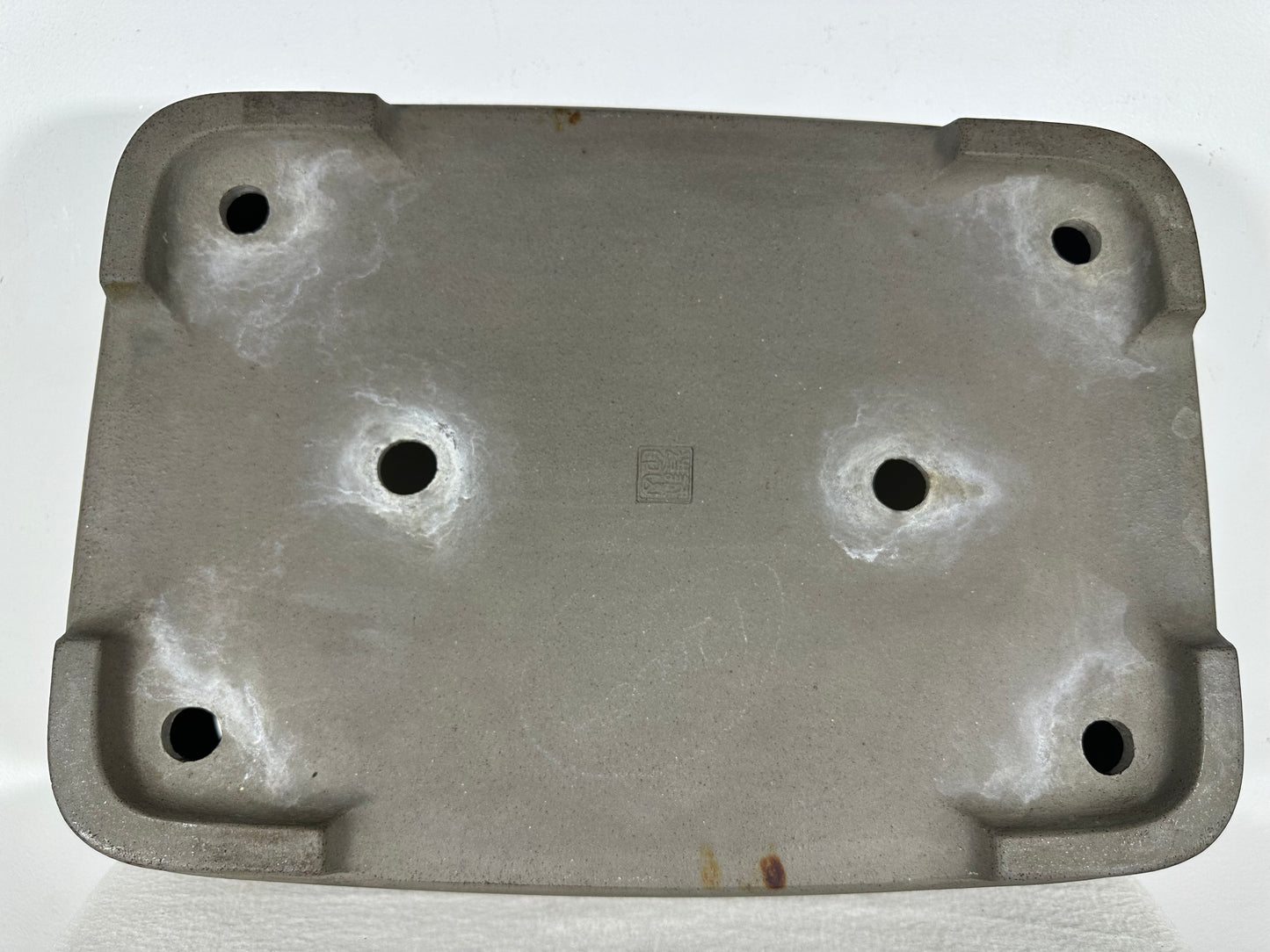 Preowned Japanese Tokoname Unglazed Rectangular Bonsai Pot Seizan - 16.25” By 11.75”