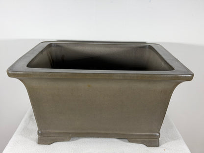 Preowned Japanese Tokoname Unglazed Square Bonsai Pot Gyouzan Nakano - 15.25” By 7.5”