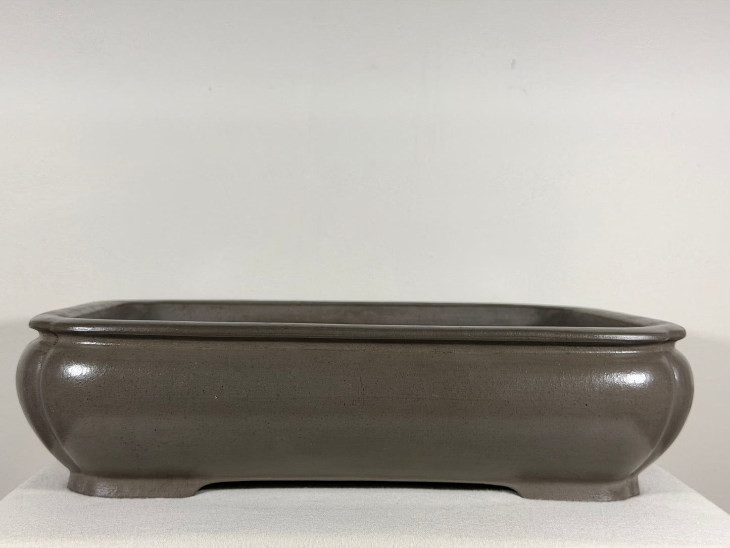Preowned Japanese Tokoname Unglazed Rectangular Bonsai Pot Tousyou - 16” By 12.5”