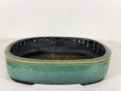 Preowned Japanese Tokoname Rectangular Bonsai Pot Aiba Koyo - 11” By 9”