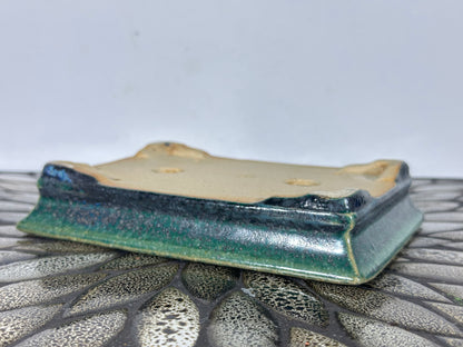 Preowned Japanese Tokoname Rectangular Bonsai Pot Aiba Koyo - 6.75” By 5 1/8”