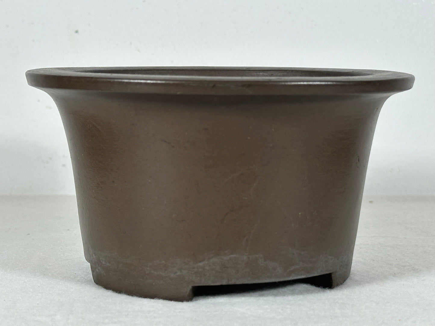 Preowned Japanese Tokoname Unglazed Round Deep Bonsai Pot - 6.25” By 3 3/8”
