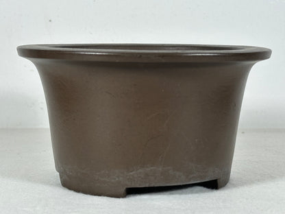Preowned Japanese Tokoname Unglazed Round Deep Bonsai Pot - 6.25” By 3 3/8”