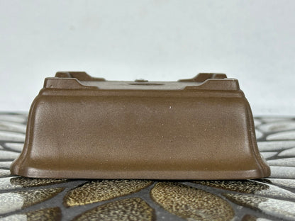 Preowned Japanese Tokoname Unglazed Rectangular Bonsai Pot - 4” By 3”