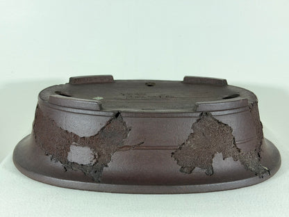 Preowned Japanese Tokoname Unglazed Bonsai Pot Jyuuoudou - 15” By 12”