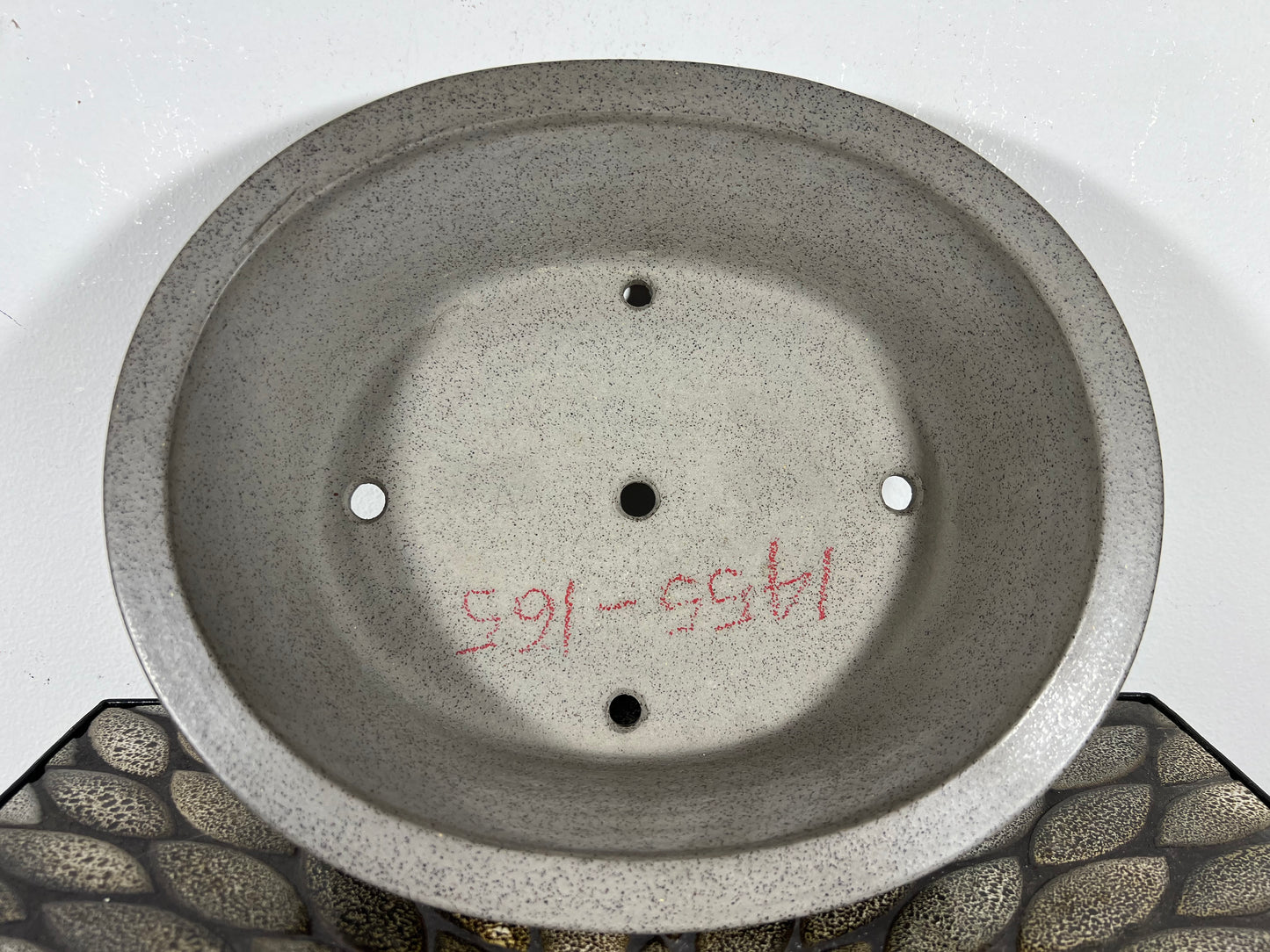 Preowned Japanese Tokoname Unglazed Oval Bonsai Pot Seizan - 11.5” By 9.75”
