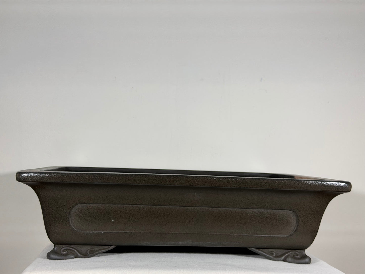 Preowned Japanese Tokoname Unglazed Rectangular Bonsai Pot Eiraku - 18” By 13.5”