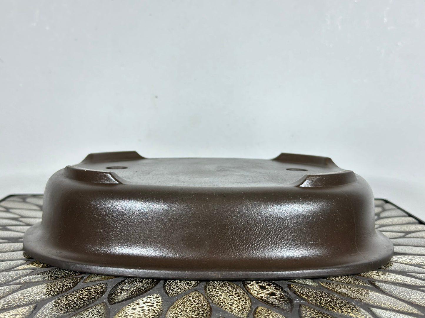 Preowned Japanese Tokoname Unglazed Oval Bonsai Pot Kaiyou - 11” By 8.75”