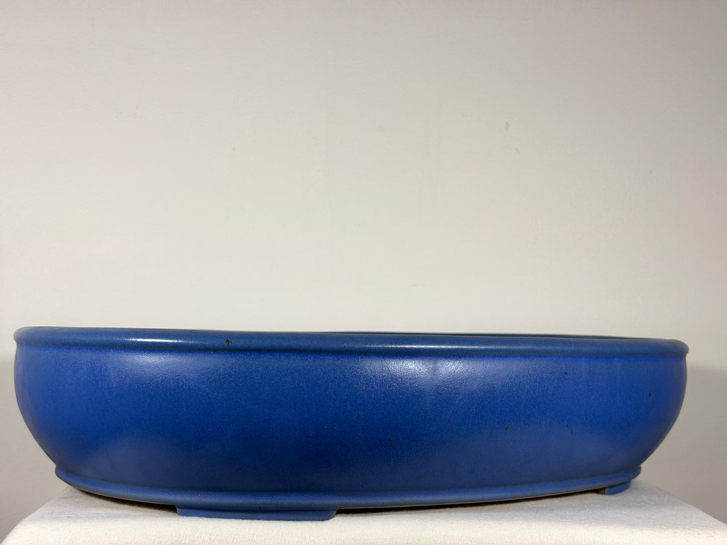 Preowned Japanese Tokoname Glazed Oval Bonsai Pot Reiho - 20” By 16.5”