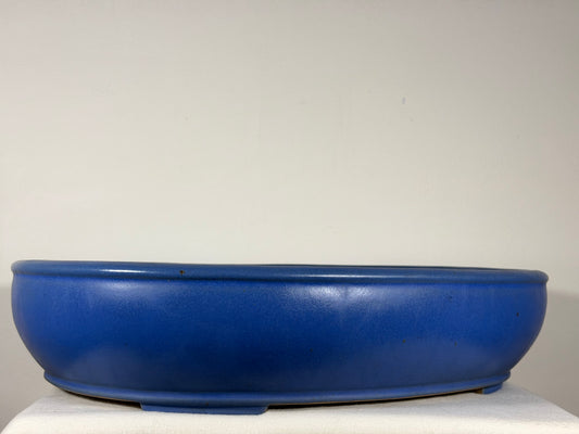 Preowned Japanese Tokoname Glazed Oval High Quality Bonsai Pot Reiho - 20” By 16.5”