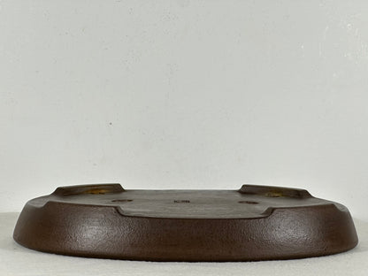 Preowned Japanese Tokoname Unglazed Oval Shallow Bonsai Pot Seizan - 12.5” By 9”