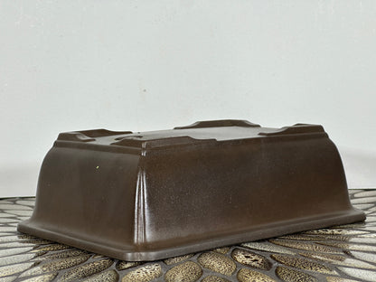 Preowned Japanese Tokoname Unglazed Rectangular Bonsai Pot - 9.75” By 7.25”