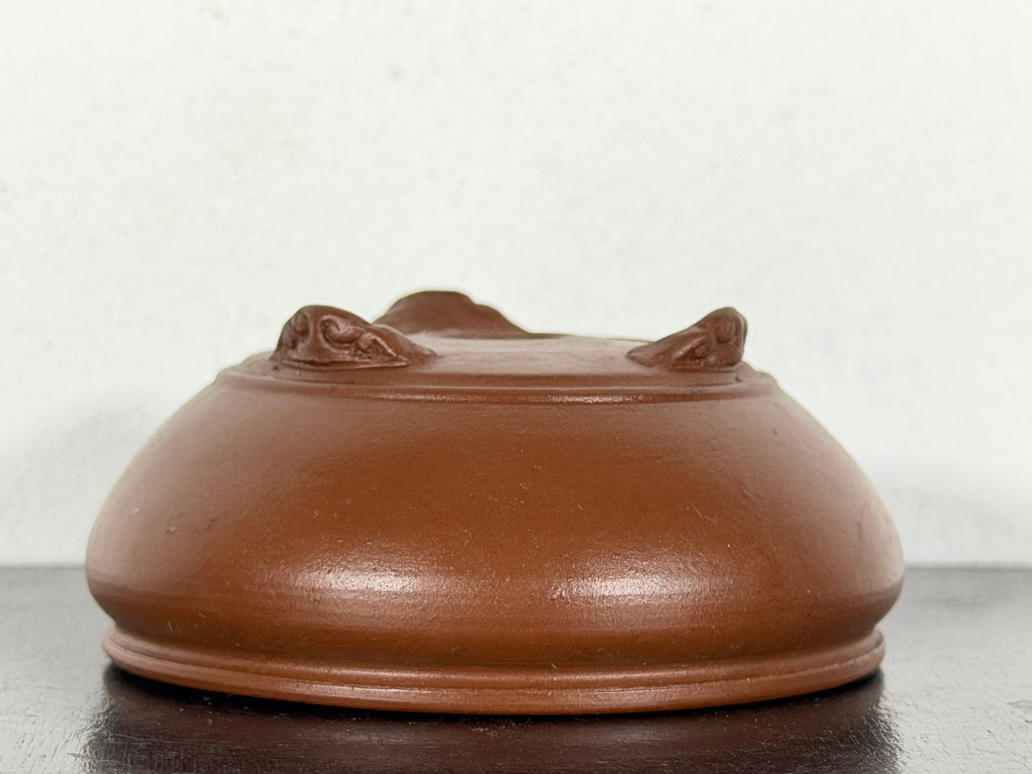 New Japanese Tokoname Unglazed Bag Style Bonsai Pot Bigei - 3 1/8” By 1 3/8”