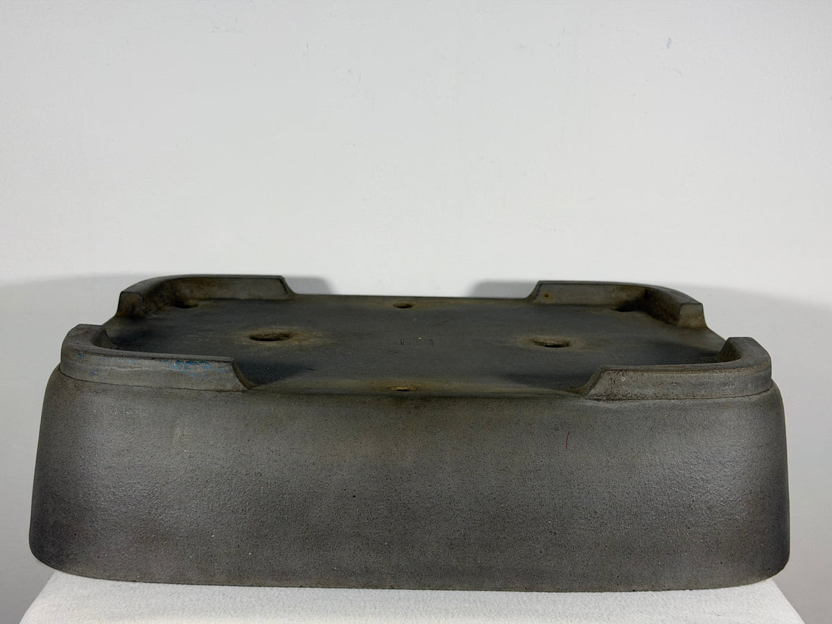 Preowned Japanese Tokoname Unglazed Rectangular Bonsai Pot Kisen - 19” x 14.25” x 5”