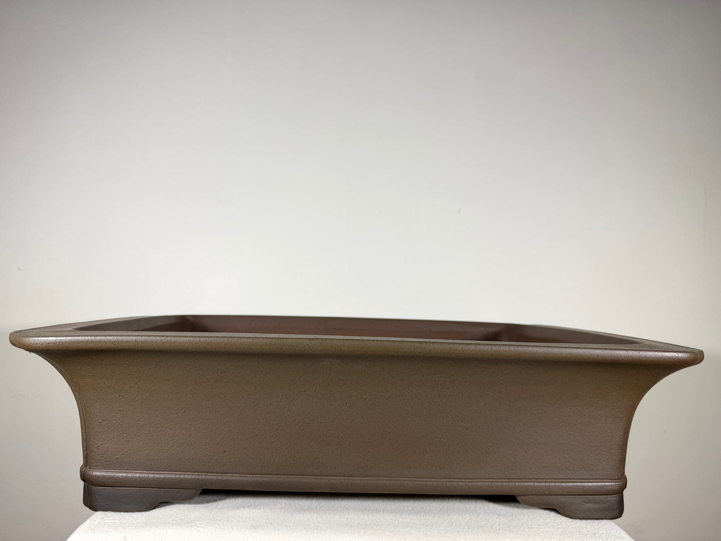 Preowned Japanese Tokoname Unglazed Rectangular Bonsai Pot Gyouzan Nakano - 22.25” By 16.75”