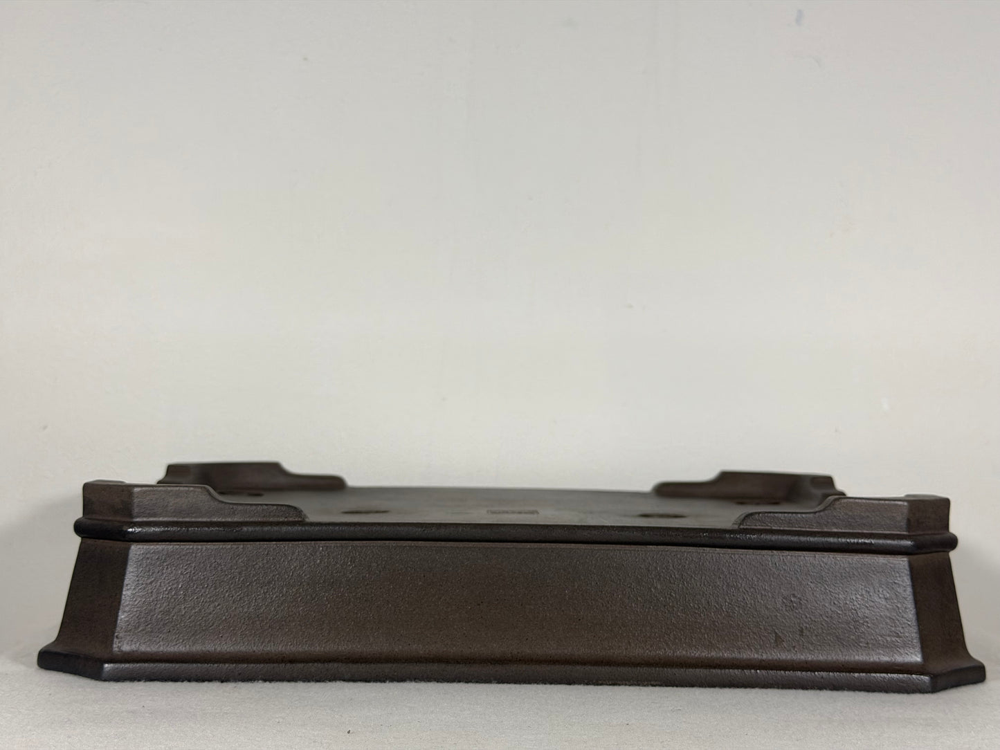 Preowned Japanese Tokoname Unglazed Rectangular Bonsai Pot Gyouzan Nakano - 13.75” By 9.75”
