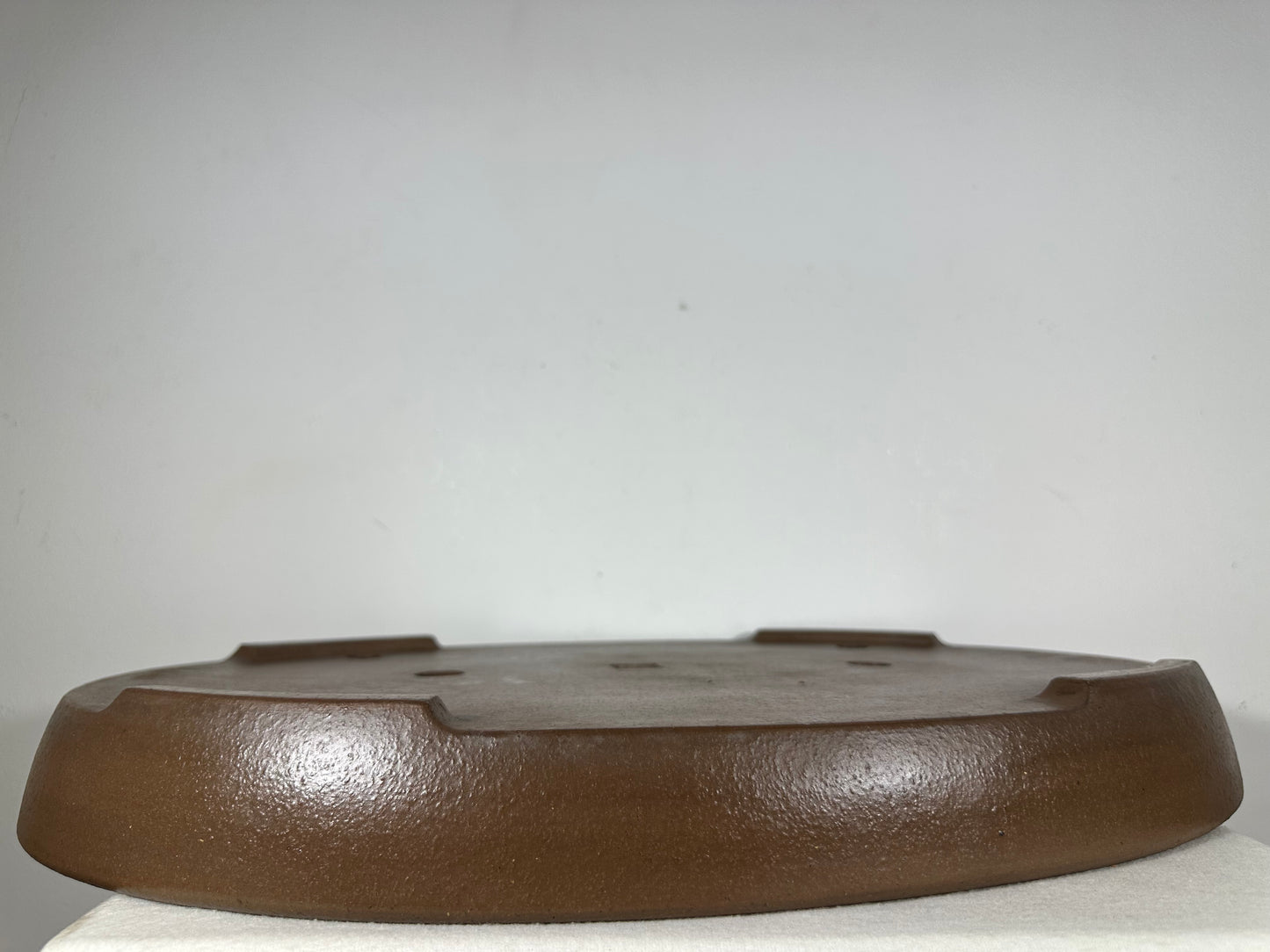 Preowned Japanese Tokoname Unglazed Oval Shallow Bonsai Pot Seizan - 22.5” By 16.25”
