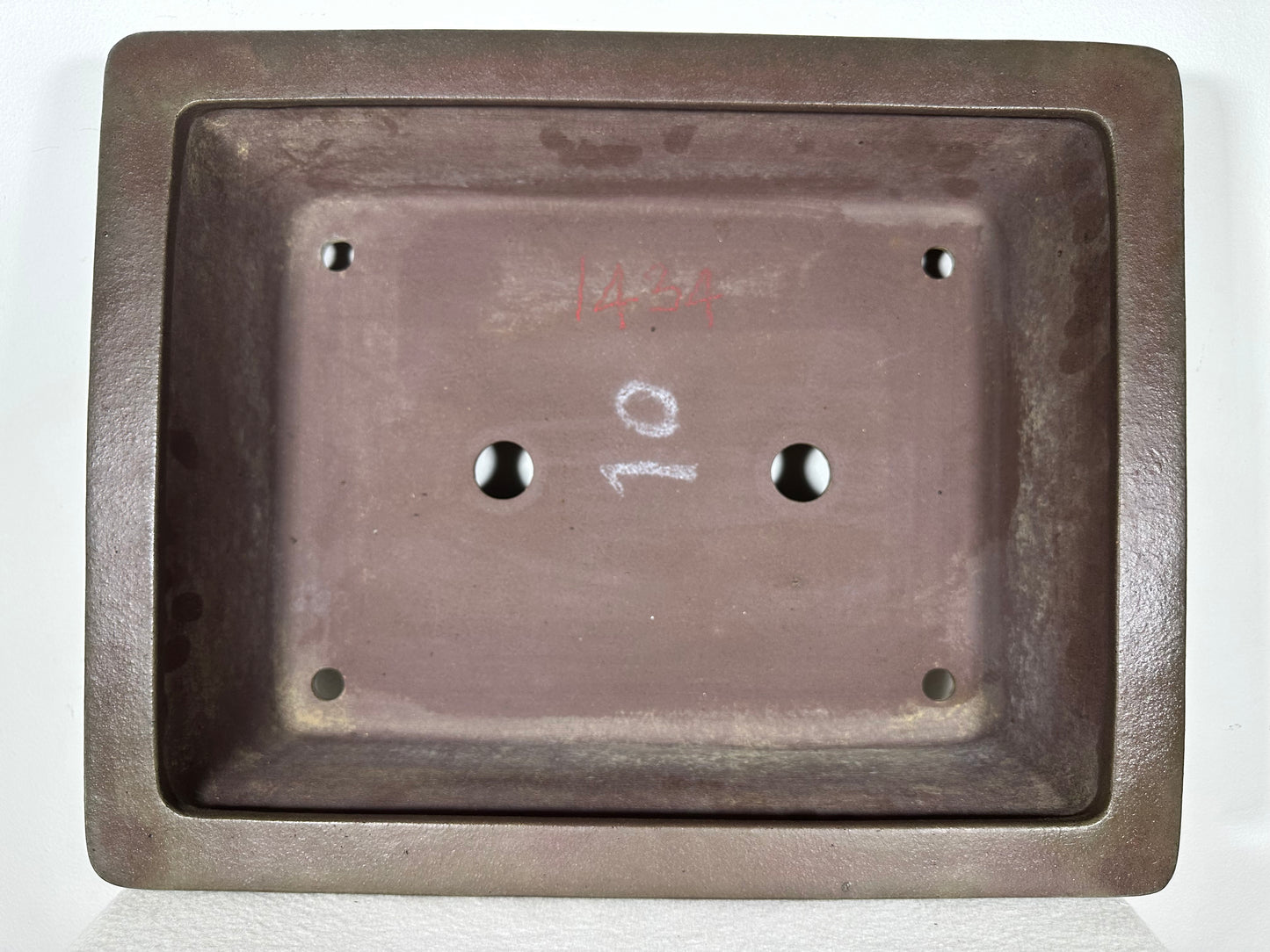 Preowned Japanese Tokoname Unglazed Rectangular Bonsai Pot Yamaaki - 17.75” By 14”