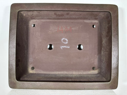 Preowned Japanese Tokoname Unglazed Rectangular Bonsai Pot Yamaaki - 17.75” By 14”