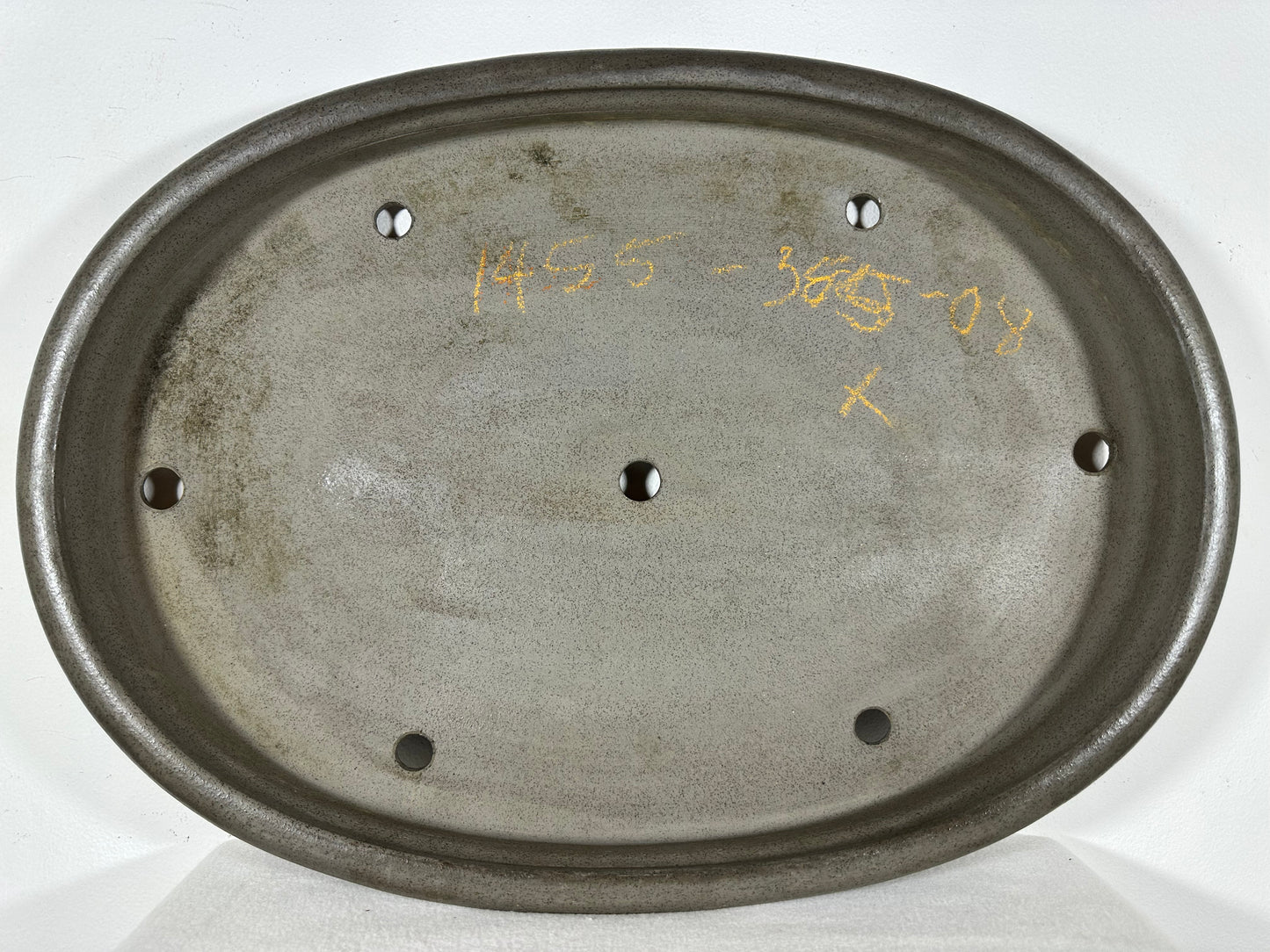 Preowned Japanese Tokoname Unglazed Shallow Oval Bonsai Pot Seizan - 20.5” By 14.5”
