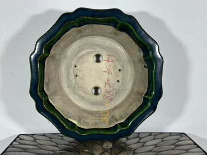 New Japanese Tokoname Glazed Bonsai Pot Rinka Style Mazan Terahata - 12” By 11.25”