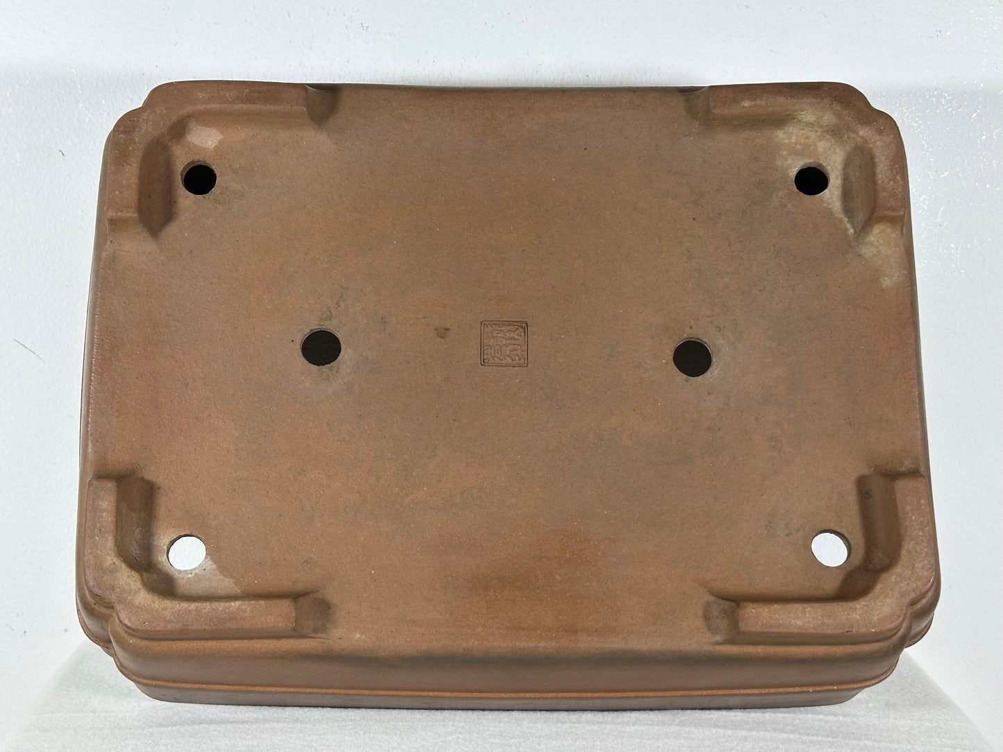 Preowned Japanese Tokoname Unglazed Rectangular Bonsai Pot Seizan - 14.5” By 11”