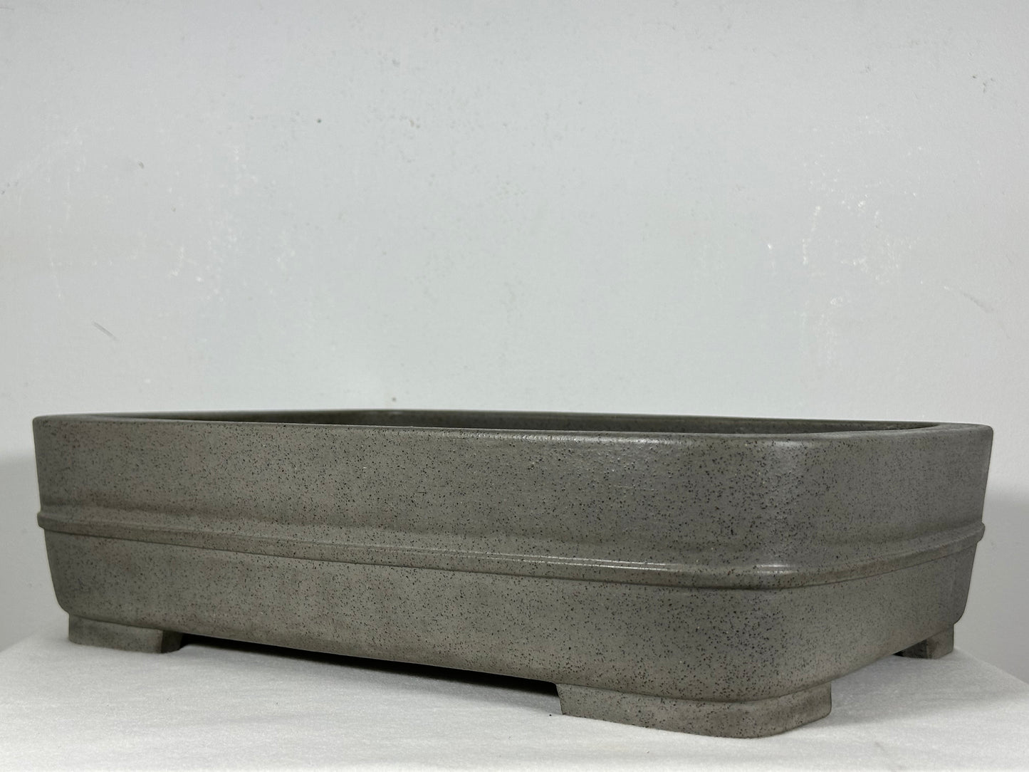Preowned Japanese Tokoname Unglazed Rectangular Bonsai Pot Seizan - 15” By 10.75”