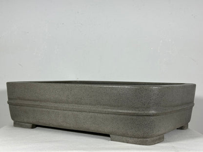 Preowned Japanese Tokoname Unglazed Rectangular Bonsai Pot Seizan - 15” By 10.75”