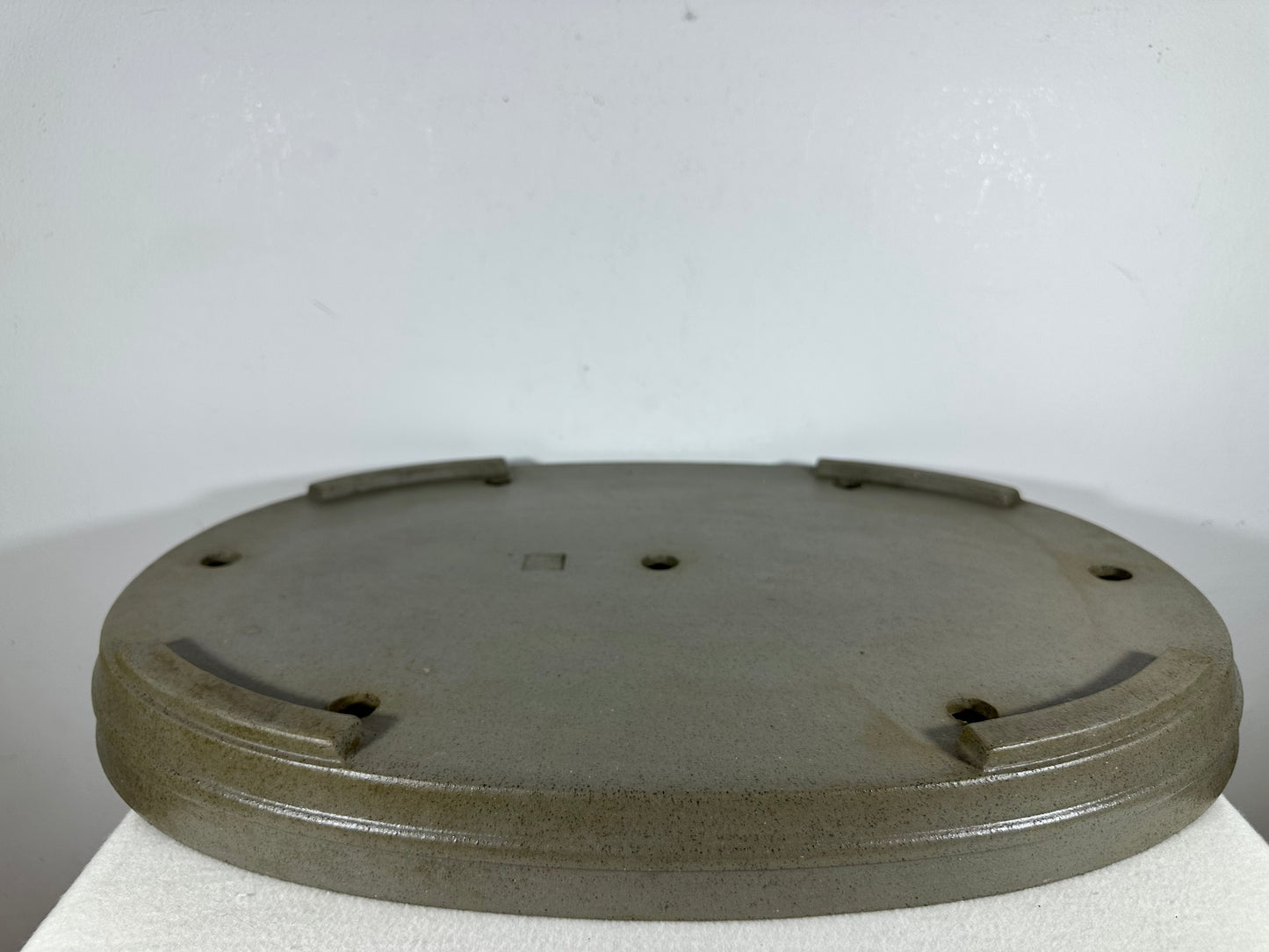 Preowned Japanese Tokoname Oval Shallow Bonsai Pot Seizan - 20.5” By 14.5”