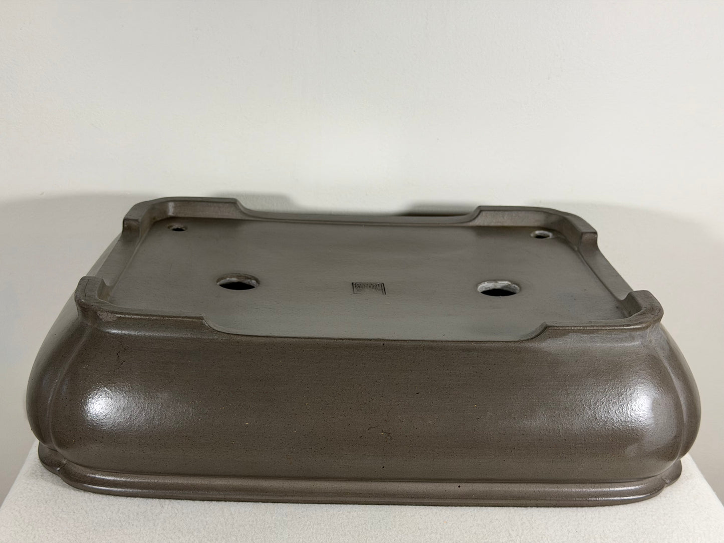 Preowned Japanese Tokoname Unglazed Rectangular Bonsai Pot Tousyou - 16” By 12.5”