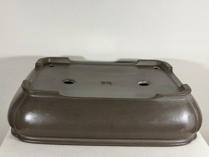 Preowned Japanese Tokoname Unglazed Rectangular Bonsai Pot Tousyou - 16” By 12.5”