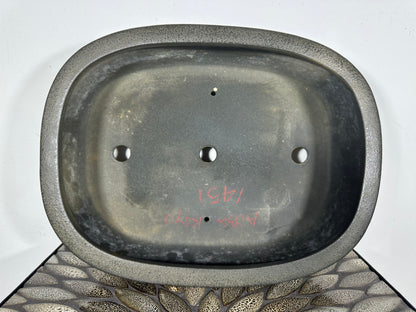 Preowned Vintage Japanese Tokoname Unglazed Oval Bonsai Pot Koyo - 14.5” By 11”